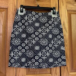 TALBOTS - Canvas A-Line Skirt -- Diamond Bandana -- 30” Waist-NEW with Tag